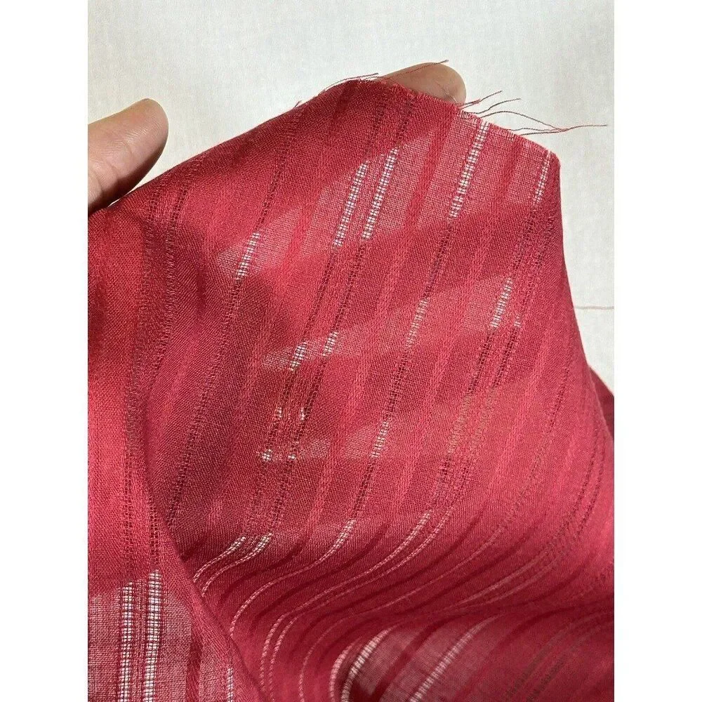 Dimity Fabric Cranberry Open Leno Weave Dimity Fabric Cotton Blend BTY *READ*